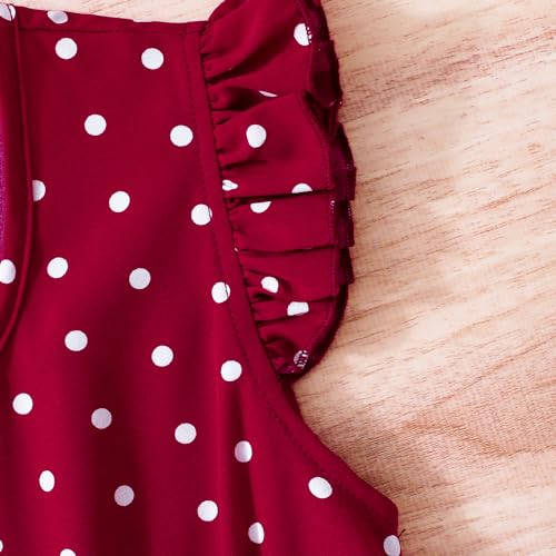 Wholesale Girls' Jumpsuit, Ruffle Edge Sleeveless Polka Dot Jumpsuit, Button-up Top and One-piece Pants Set 8-12 Years