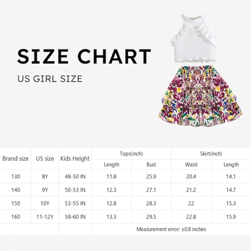 Wholesale Girls' Dress, Sleeveless Lace White Top Printed Cake Skirt Small Skirt Girls Big Kids Two-piece Set 8-12 Years