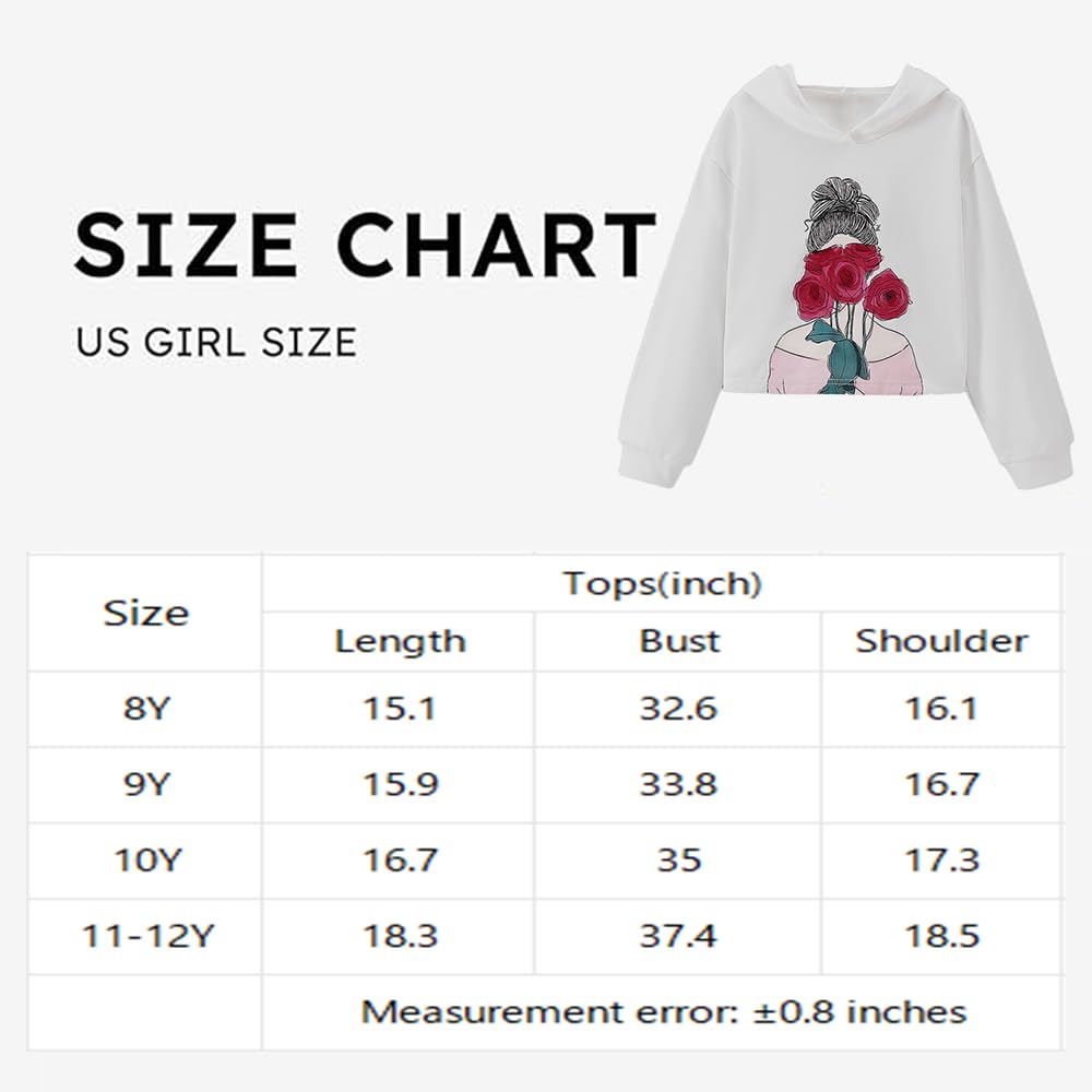 Wholesale Girls Hoodies white Long Sleeve Graphic Pullover Tops Hoodie Sweatshirts 7-13 Years