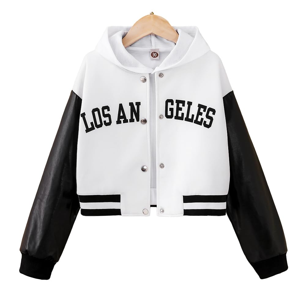 Wholesale Girls Varsity Jacket Long Sleeve Button Down Bomber Jackets Vintage jacket Coat 8-9 Years