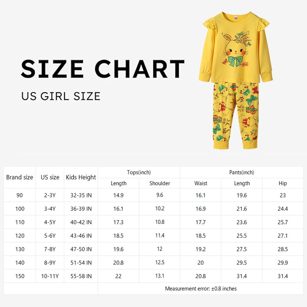 Wholesale Girls 2-Piece Cotton Pajamas Pjs Cute Lounge Sleepwear Long-Sleeve Shirts and Pants Nighty Sets 2-11 Years