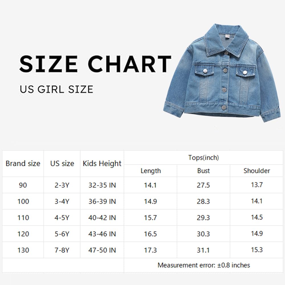 Wholesale Girls denim Stretch Jackets Long Sleeve Jean Jacket Coats Button Up Vintage Jacket 2-8 Years