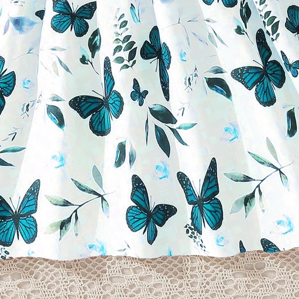 Wholesale Girls' Dress Round Neck Floral Cuffs A-line Long Dress Butterfly Print Dress Female Children's Dress 7-13 Years